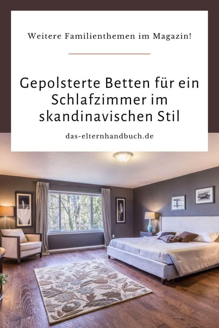 Gepolsterte Betten für ein Schlafzimmer im skandinavischen Stil