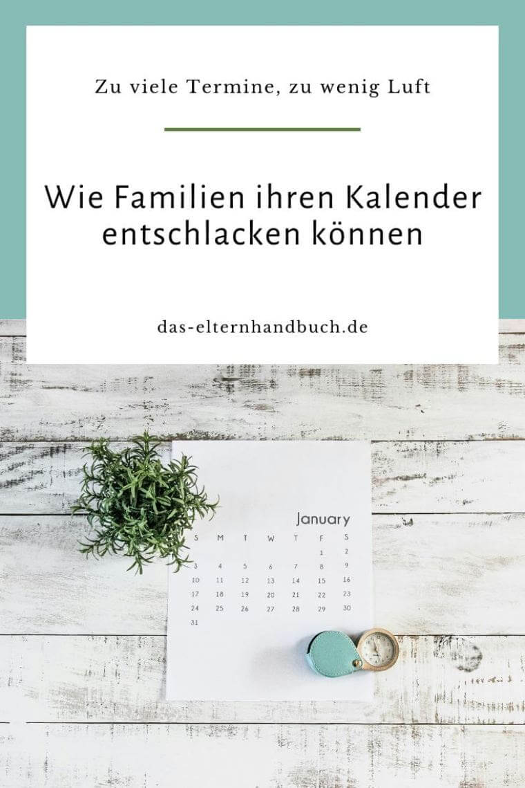 Kalender entschlacken